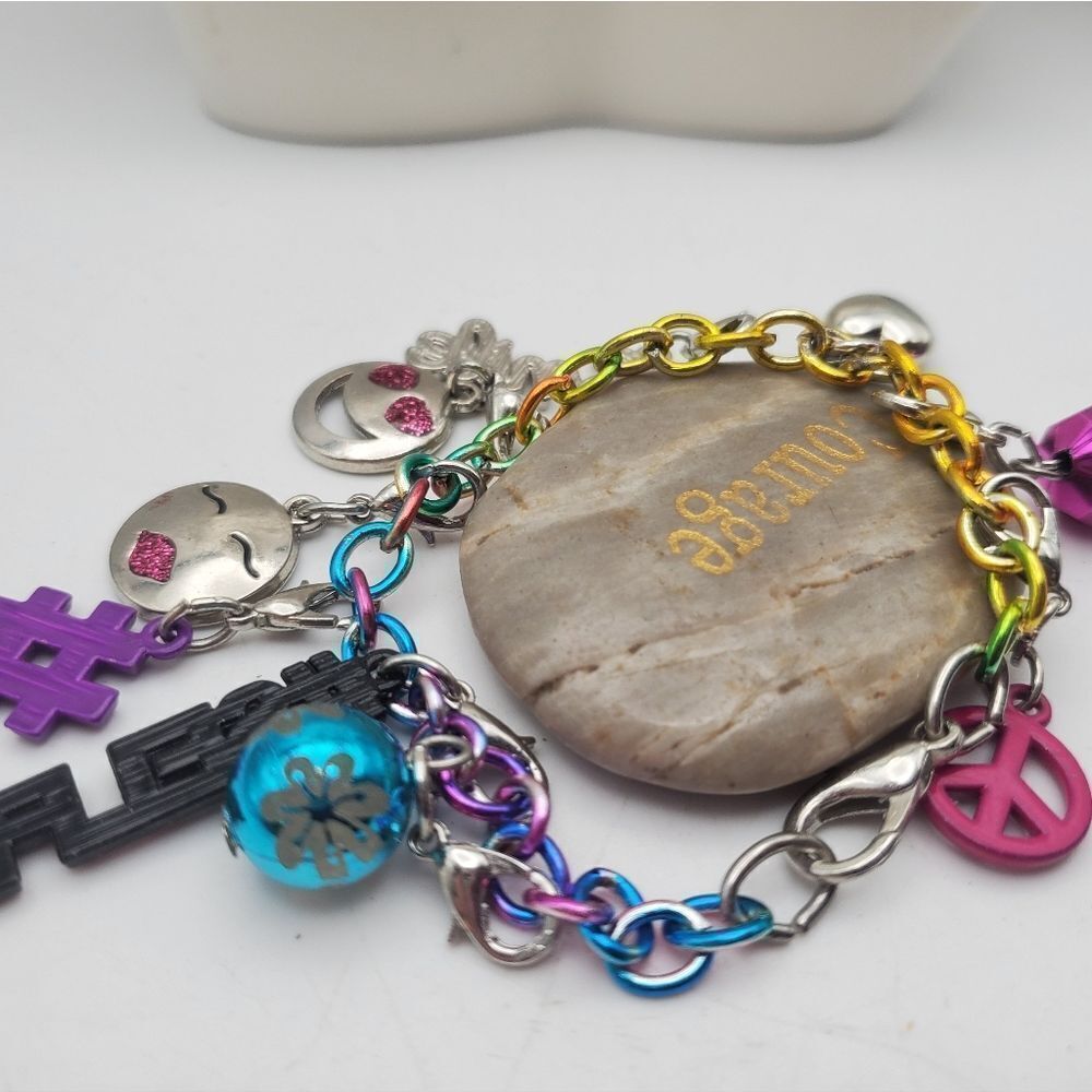 Selfie girly charm bracelet colorful jewelry‎